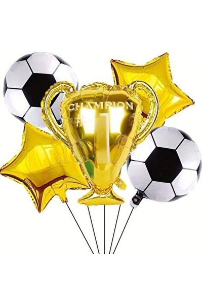 Parti Dükkanım مجموعة بالونات فويل كأس كرة القدم مكونة من 5 قطع