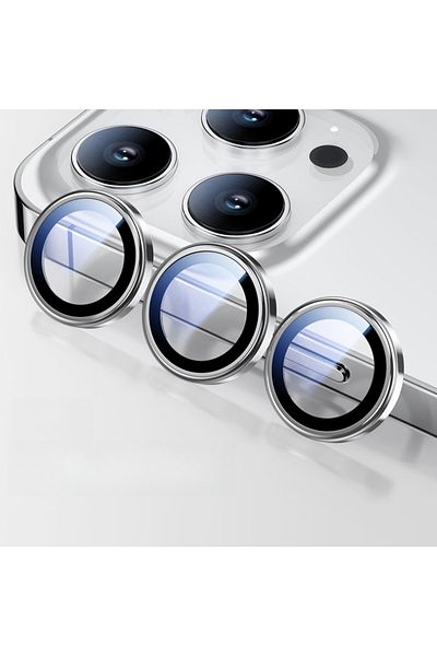 KingZeYi 16 Pro(max) 3PCS Titanium Sliver 3PCS Camera Protector Lens Glass for iPhone 15 Pro Max 16 pro Metal