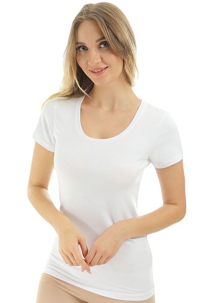 Almila Body pentru femei cu decolteu în formă de U - Tricou cu mânecă scurtă 2038