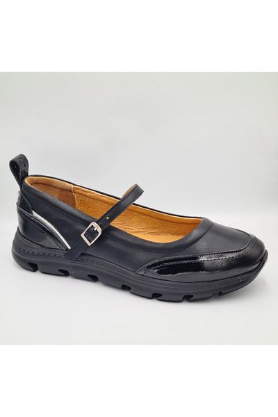 Mammamia D25YA-750 Pantofi de zi cu zi pentru femei din piele naturală neagră