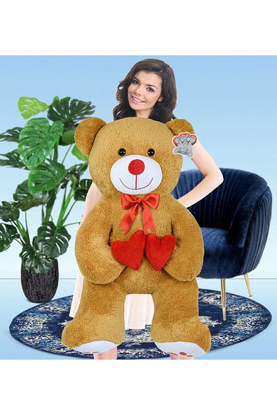 Özgüner Oyuncak 130 cm Double Heart Bobo Plush Teddy Bear - the Best Gift for Lover