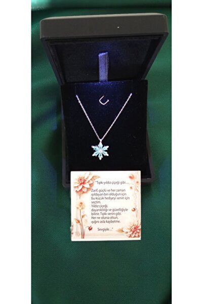 KAR DİAMOND Gümüş Sedef Taşlı Yıldız çiçeği Kolye