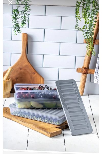 VİZYON Leak-Proof Cover Horizontal Diffuse Refrigerator Organizer Storage Container Microwave Container