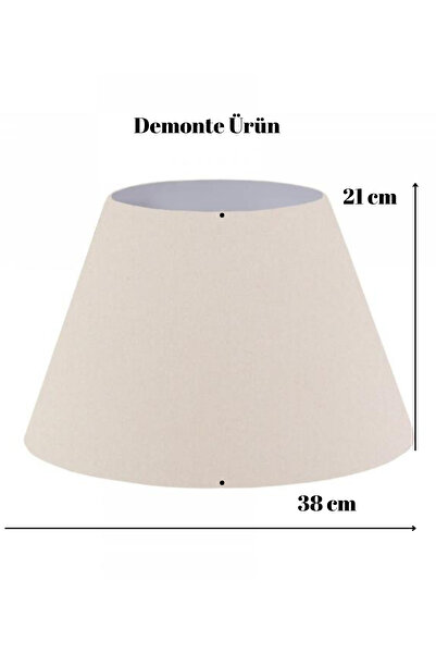 Art&Gift Pratik Yedek Lambader Başlığı Konik Krem Kumaş