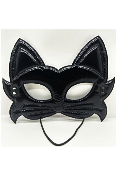 TTT Siyah Renk Kumaş Malzemeden İmal Eva Kedi Maskesi