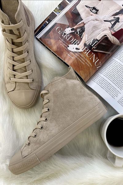 Bambi Beige Suede Women's Casual Shoes K01878017702