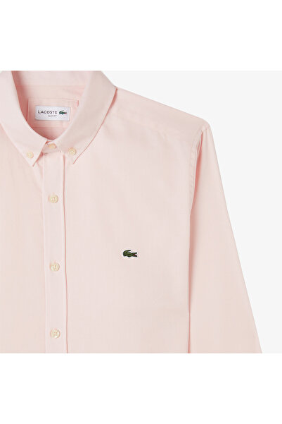 Lacoste Erkek Slim Fit Düğmeli Yaka Pembe Gömlek