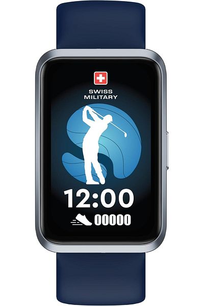 Swiss Military Rhine2 Smart Band 1.57”Display,BT Calling,Health Tracking,7-Day Battery,iOS/Android Compatible,Blue