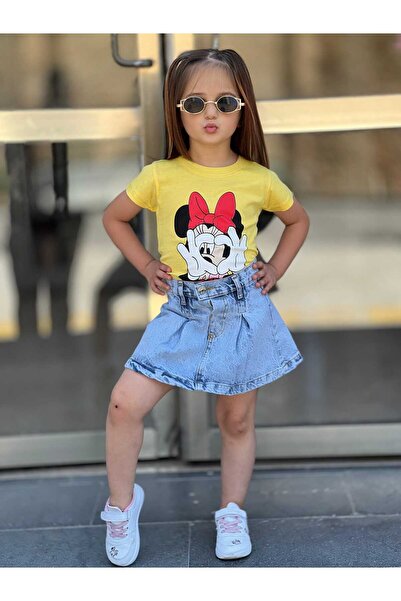 yns coolstar طقم مكون من قطعتين بطبعات ميني - شورت وتنورة مطوية