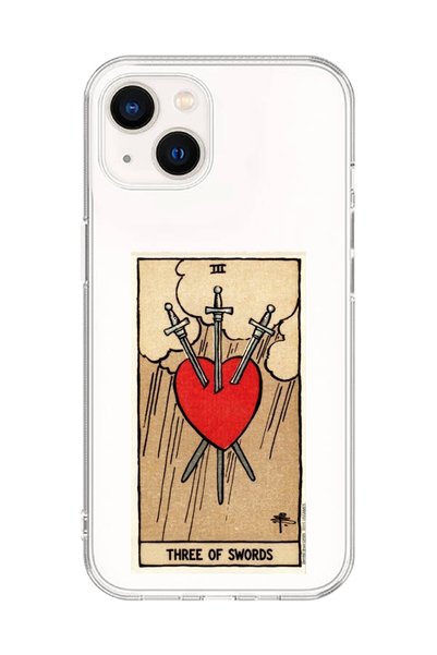Dali Design حافظة شفافة متوافقة مع هاتف iPhone 13 Mini بتصميم ثلاثة سيوف