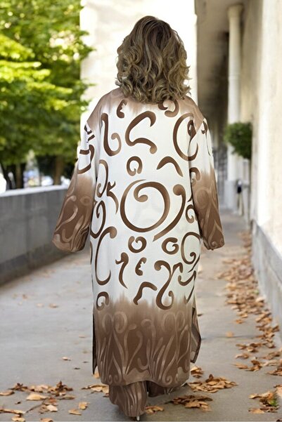 yagmurberen Large Size Kimono Double Suit with Pocket - Flaming Linen Kimono Jacket