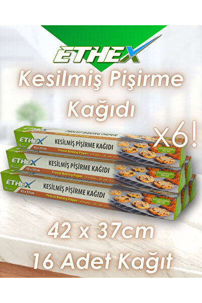 Ethex Cut Baking Paper 37cm X 42cm – Pack of 16 (6 Pieces, 96 Sheets in Total)