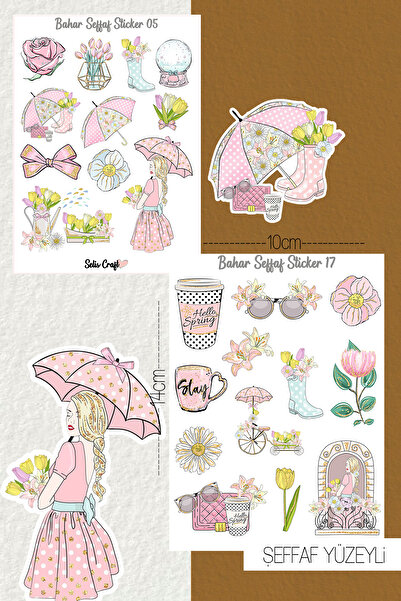 SelisCraft Bahar Temalı Şeffaf Sticker 05-17 Ajanda Planlayıcı Bullet Journal...