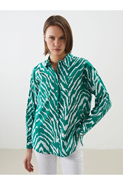 LC Waikiki Rmz Gi̇yi̇m Farkiyla Loose Fit Embroidered Women's Shirt