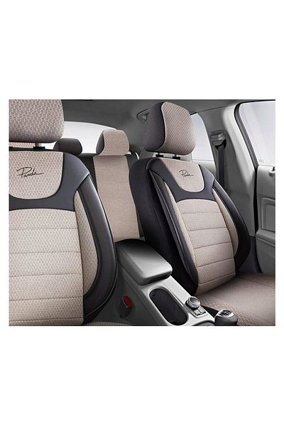 Panda Set Huse Scaune Auto Panda Prestige, Negru-Bej, 11 piese