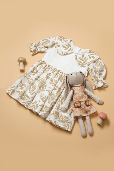 Little Pumpkin Rochie de sărbătoare pentru fete cu modele de frunze