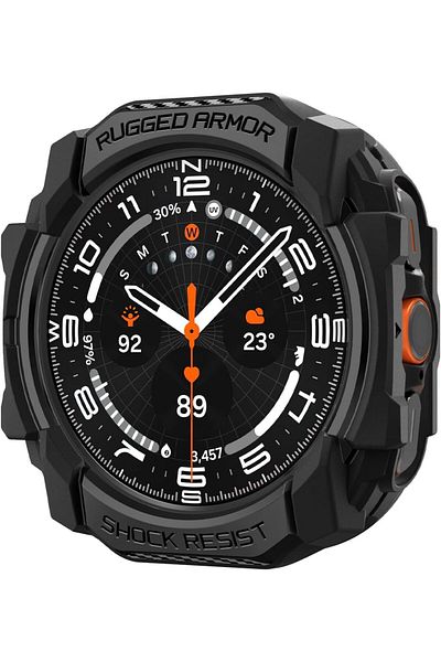 erorex Rugged Armor Designed For Samsung Galaxy Watch Ultra Case Cover 47Mm 2024 Matte Black
