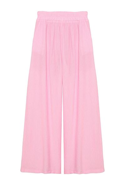 Quzu Wide Leg Trousers with Elastic Waist