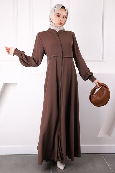 İmajButik Καμηλό μανίκι Gimped Κεντημένο Ferace