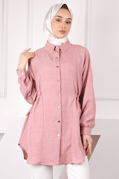 İmajButik Gül Kurusu Yan Detaylı Tunik