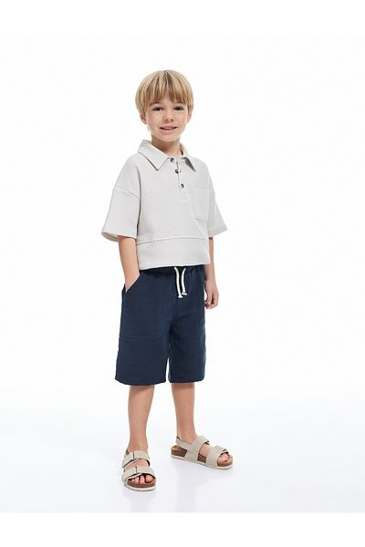 Koton Cotton Basic Shorts - Pockets and Waist Ties