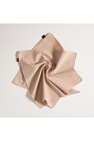 Zsa Zsa Zsu Solıd Overloklu 2'li Pamuk %100 Pamuk Peçete 45x45 Cm Kum Rengı