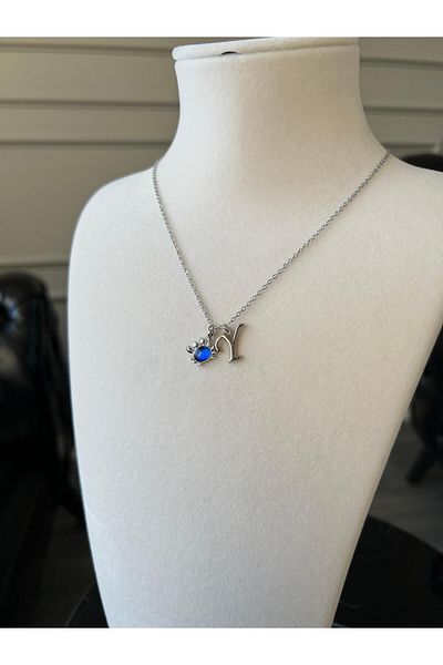 Store Y Letter Necklace - with Crab Charm and Steel Chain