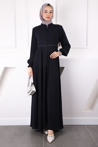 İmajButik Μπλε Navy Κεντημένο Φανελάκι με μανίκια