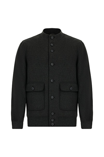 Kiğılı معطف بومبر بياقة واقفة بقصة ضيقة