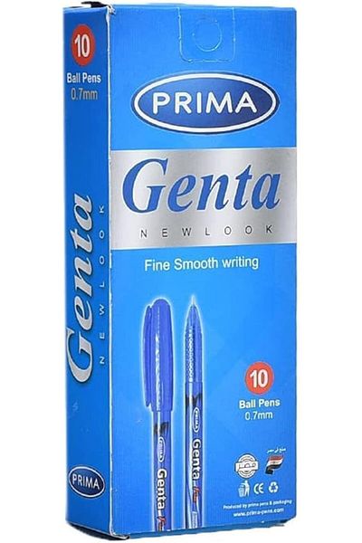 erorex Genta Ball Pen Fine Smooth Writing Liquid Fluid Ink 0.7 Mm Pack Of 10 Pcs Blue