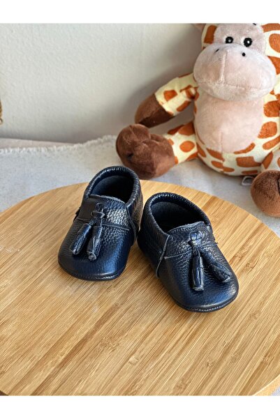 Li Puna Bony Navy Blue Genuine Leather Baby Moccasin
