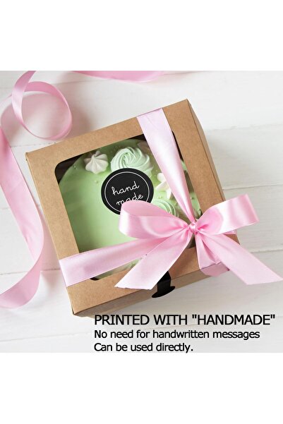 erorex 300 Pcs Handmade Food Baking Label Stickers Black Striped Long Label Packaging Lollipop Sealing