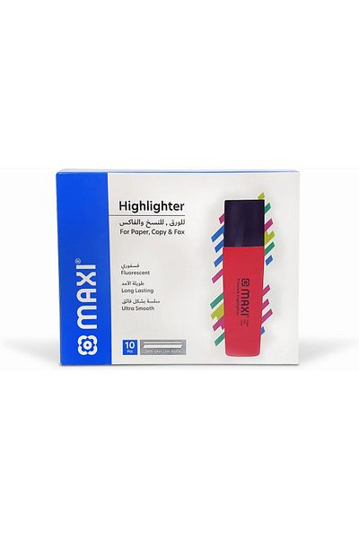 erorex Super Fluorescent Premium Highlighter Box Of 10Pc Red Ultra Smooth For Paper Copy And Fax