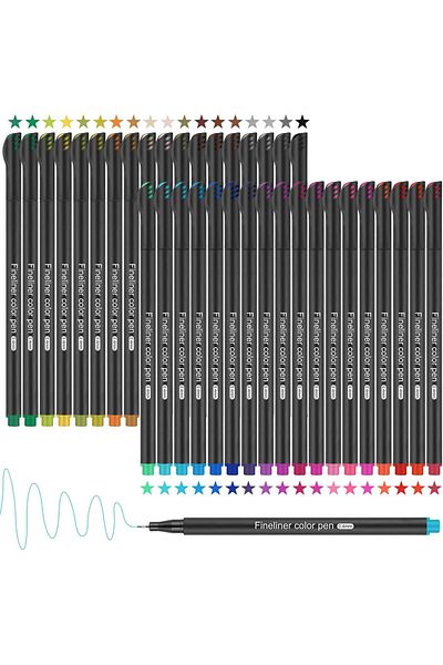 erorex Fineliner Pens Set 36 Color Fine Tip Point Pens 0.4Mm Drawing Pens No Bleed Fine Line Pen Perfect