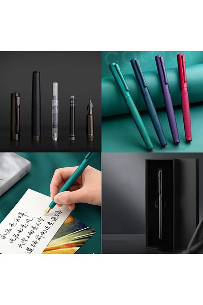 erorex Fountain Pen Black Forest Metal Fountain Pen Beautiful Tree Texture Extra Fine Nib Writing Office
