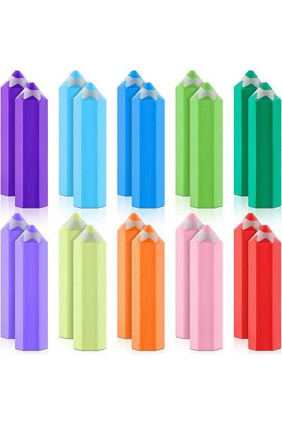 erorex 20 Pcs Eraser For Kids Pencil Shaped Erasers Rainbow Pencil Eraser Colored Erasers For School