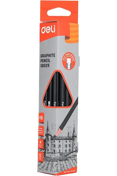 erorex Hb Graphite Pencil 12 Pieces Black