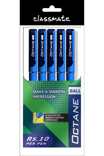 erorex Octane Blue Ball Pens Pack Of 5 Smooth And Fast Writing Ball Pens Comfortable To Hold And Write