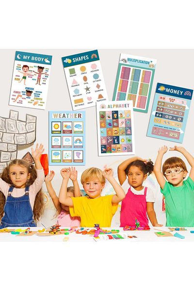 erorex Children'S Early Education Wall Chart Bohemian Style Wall Stickers Decorative Painting Children'S