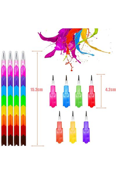 erorex Stacking Pencils 30 Pcs Non Sharpening Stackable Pencil Rainbow Buildable Pencil For Kids Writing