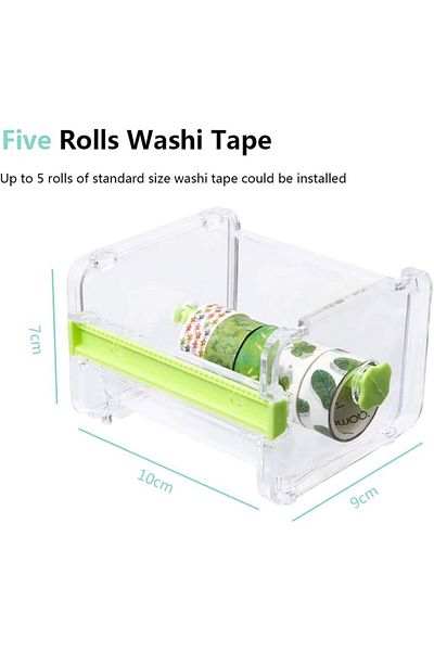 erorex Transparent Visible Desktop Multi Washi Masking Tape Dispenser Tape Cutter Roll Tape Holder Not