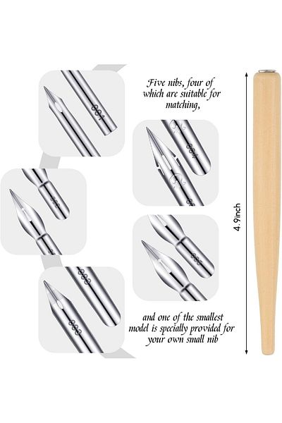 erorex 11 Pieces Comic Pen Nib Set G Pen Ink Nib Stainless Steel Drawing Comic Pen Nib Calligraphy Nibs