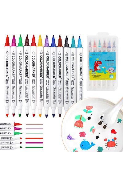 erorex Magical Water Painting Pen 12 Colors Double Ended Water Painting Floating Marker Pen Magical Water