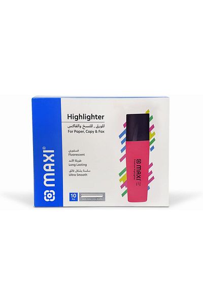 erorex Super Fluorescent Premium Highlighter Box Of 10Pc Pink Ultra Smooth For Paper Copy And Fax