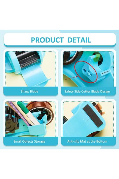 erorex Multiple Roll Cut Heat Tape Cut Dispenser Heat Resistant Sublimation Desk Tape Dispenser With 5