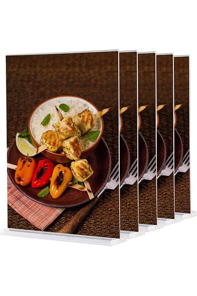 erorex A5 Stand Table Stand Pack Of 5 Acrylic Sign Holder A5 T Stand Advertising Stand Menu Card Holder