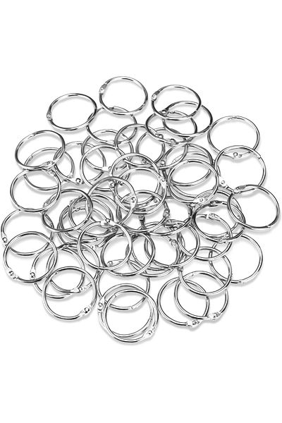 erorex 2 Inch 50 Pack Loose Leaf Binder Rings Nickel Plated Steel Binder Rings Keychain Key Rings Metal