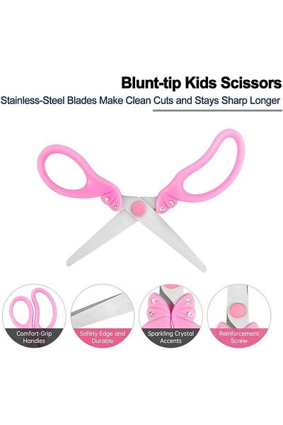 erorex Kids Scissors 6 Inch Safety Scissors For Girls Blunt Tip Child Craft Scissors Student Scissors With