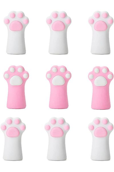 erorex 9 Pack Cat Paw Pencil Top Erasers Fun Kids Erasers For School Cap Erasers For Pencils Adorable
