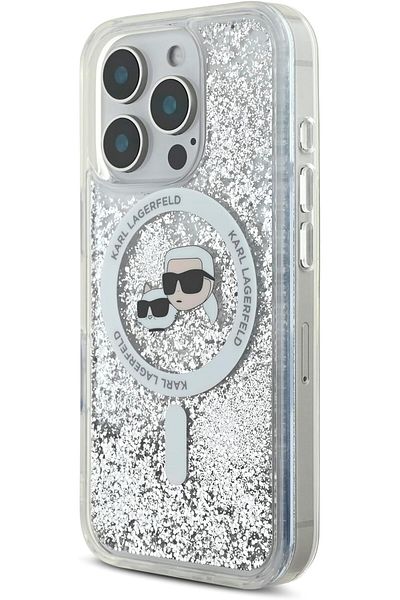 CG Mobile جراب صلب لامع سائل متوافق مع هاتف Iphone 16 Pro Max مع رأس Karl وChoupette